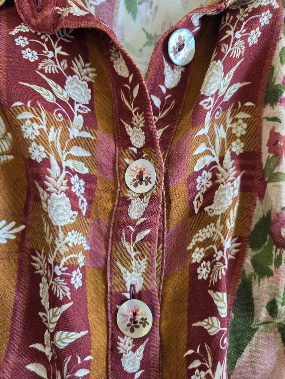 Farm Rio Long Sleeve Mixed Winter Garden Mini Dress Size Medium Boho Whimsical - Picture 7 of 16